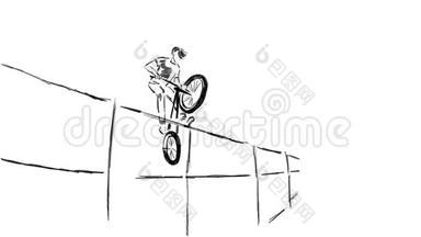 跳上一辆BMX<strong>自行车</strong>。 经典的吐温。